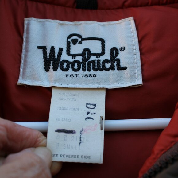 Woolrich Youth Down Nylon Quilted Vest Brown S Zip & Snaps Pockets High & Low - Picture 3 of 9